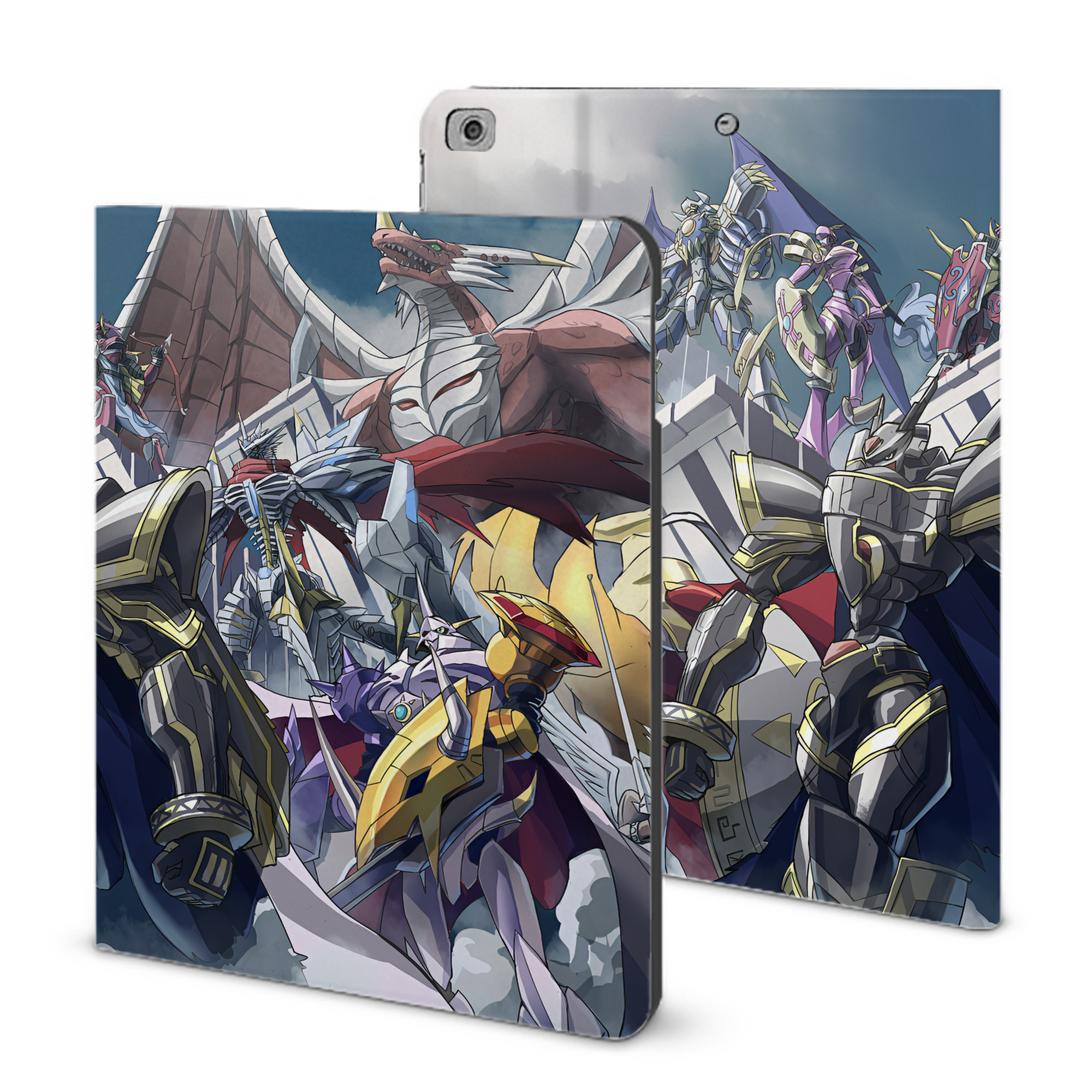 （画像用） Digimon デジタルモンスター/デジモン IPad ケース ブック型 PUレザー TPU 耐衝撃 軽量 薄型 ペン収納なし 全面保護 IPad 各モデル対応